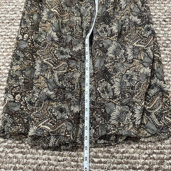 Zara Basic Collection Sz M Cold Shoulder Brown Sheer Midi Dress Floral Paisley - Picture 12 of 12